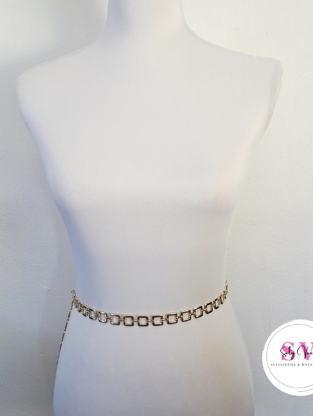 Small Square Gold Chain Belt